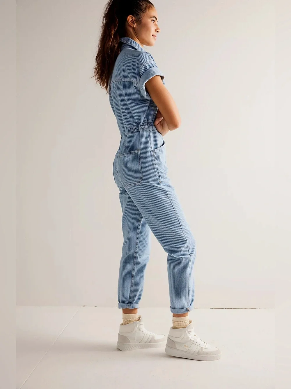 We The Free People Marci Railroad Stripe Coverall